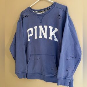 Distressed PINK Crewneck Sweatshirt